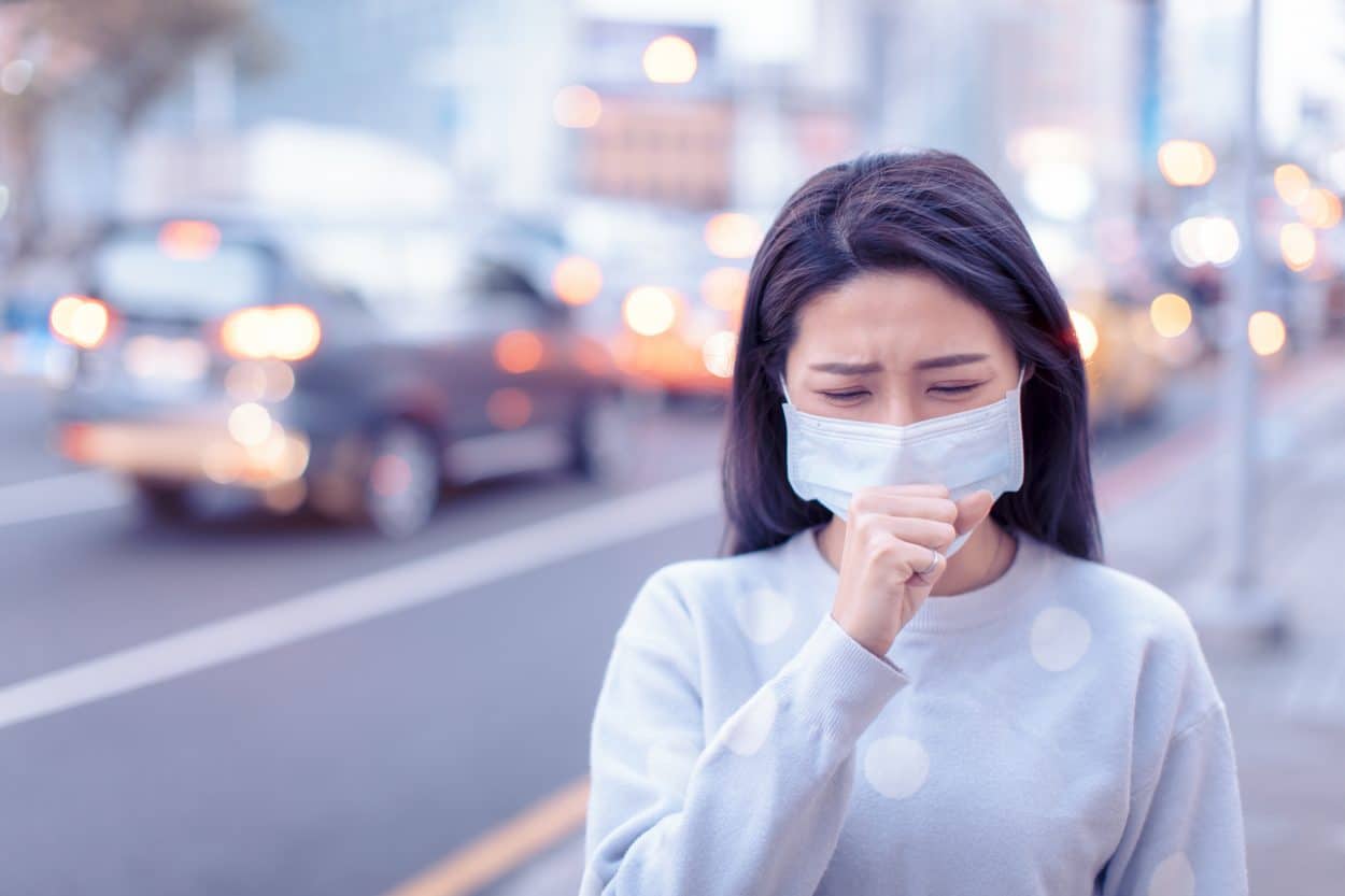 coughing-mask-1250x833-1 Covid-19 patients have a cough that had a distinctive sound of a chirping intake of breath at the end that differs from other illnesses. (Credit: iStock)