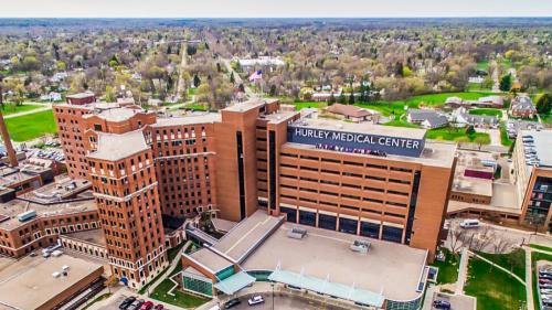 hurleydrone The Hurley Medical Center seen from a drone. (Credit: Hurley Medical Center)